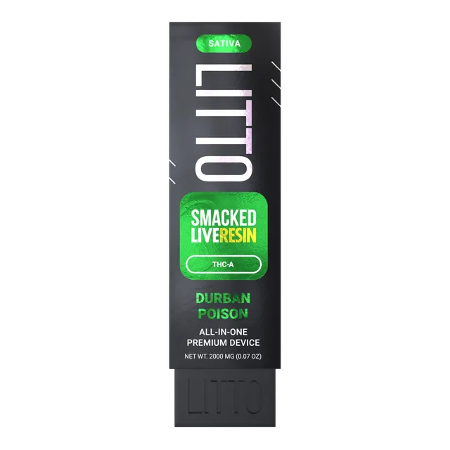All-In-One Device - SMACKED - Sativa - Live Resin THCA - Durban Poison - 2G